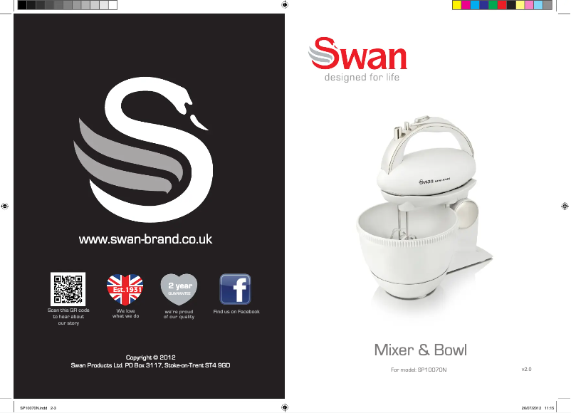 Page n°1 - Manuel utilisateur Swan SP10070N