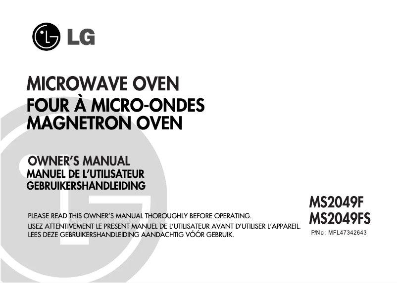 Page 1 de la notice Manuel utilisateur LG MS2049F