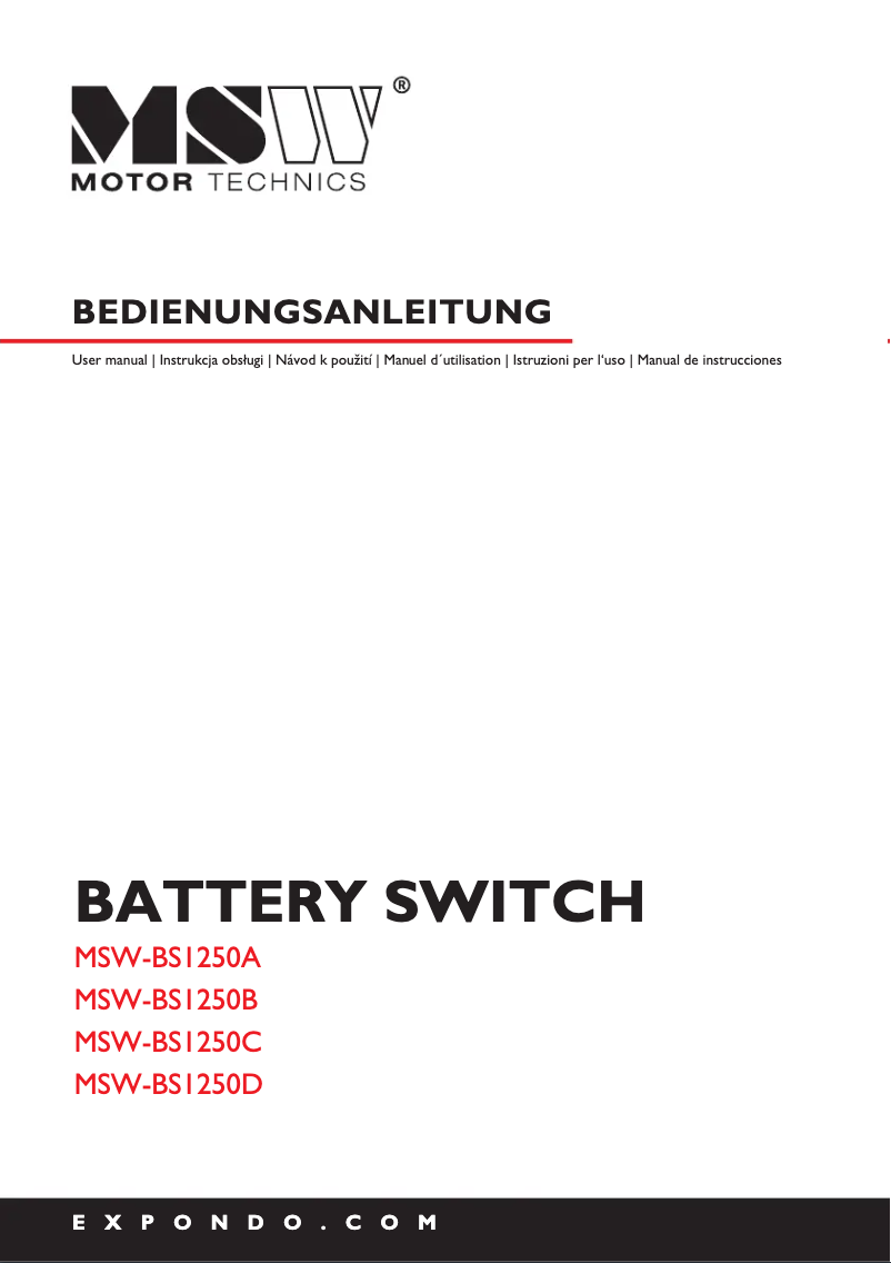 Página 1 del manual Manual de usuario MSW MSW-BS1250B