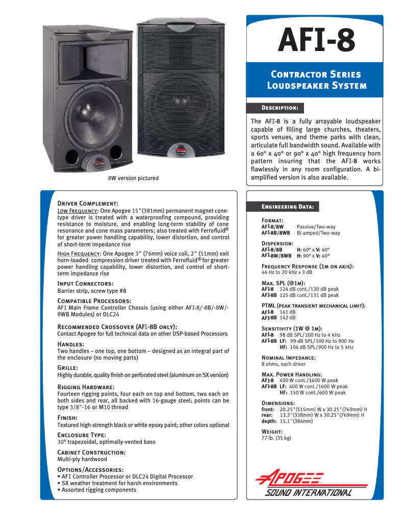 Page n°1 - Manuel utilisateur Bogen AFI-8