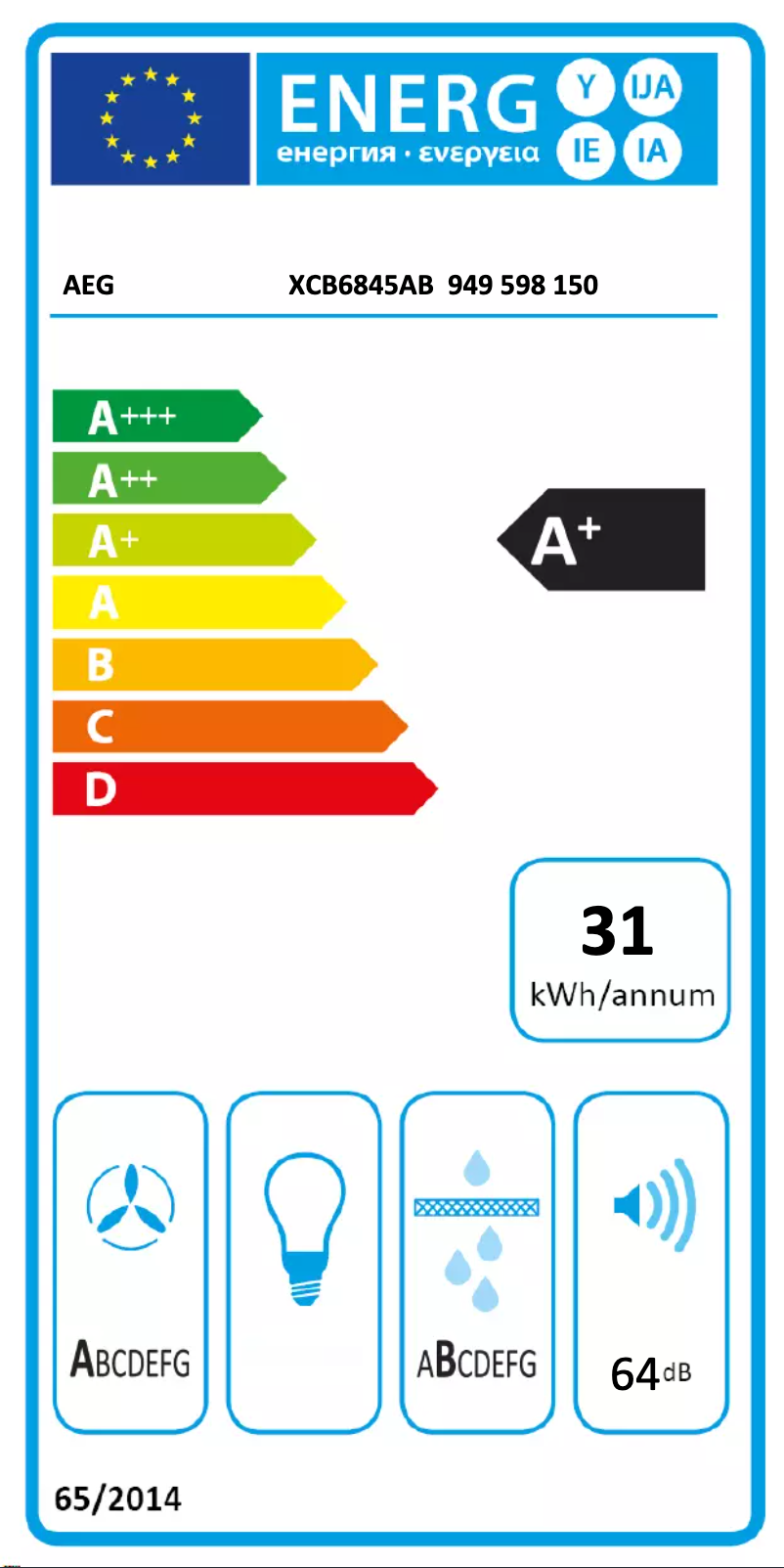 Page 1 de la notice Manuel utilisateur AEG XCB6845AB