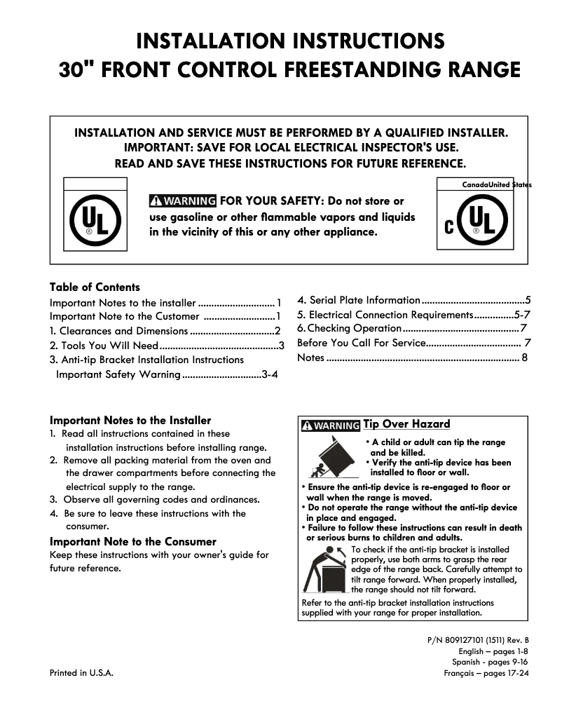 Image de la première page du manuel de l'appareil EI30EF45QS