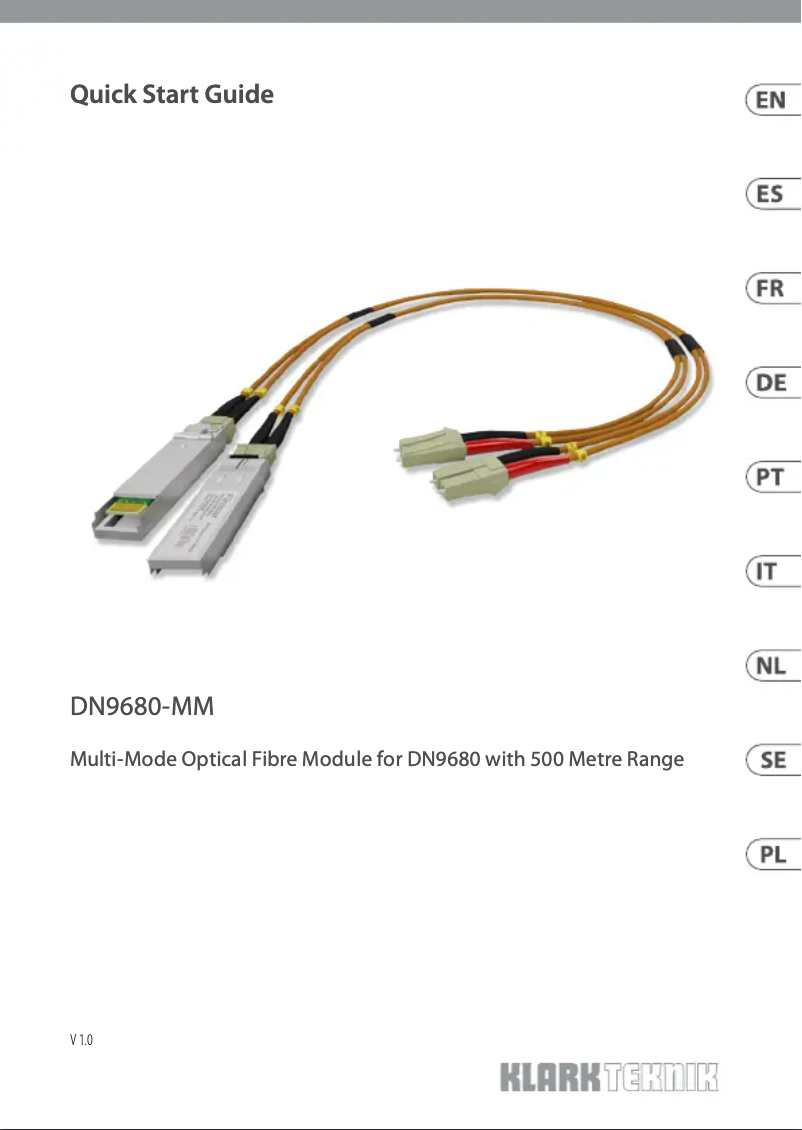 Page 1 de la notice Guide de démarrage rapide Klark Teknik DN9680-MM