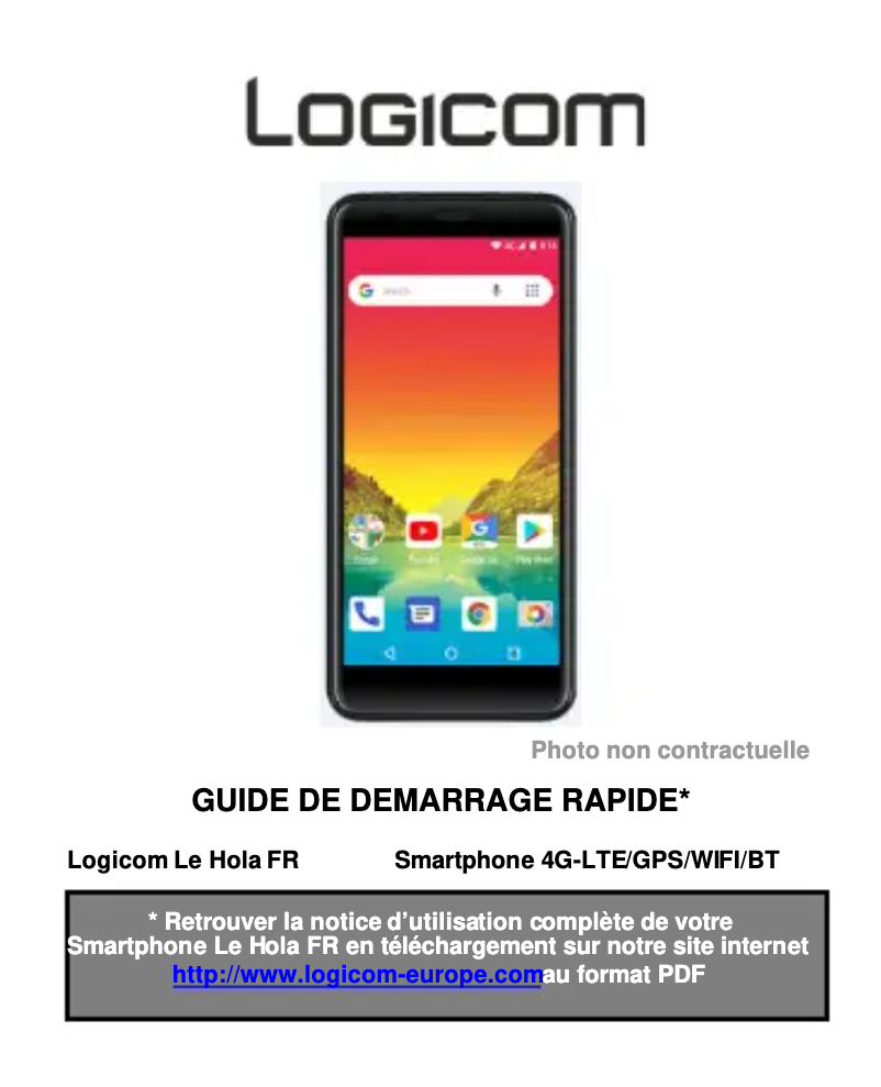 Page n°1 - Manuel utilisateur Logicom Le Hola FR