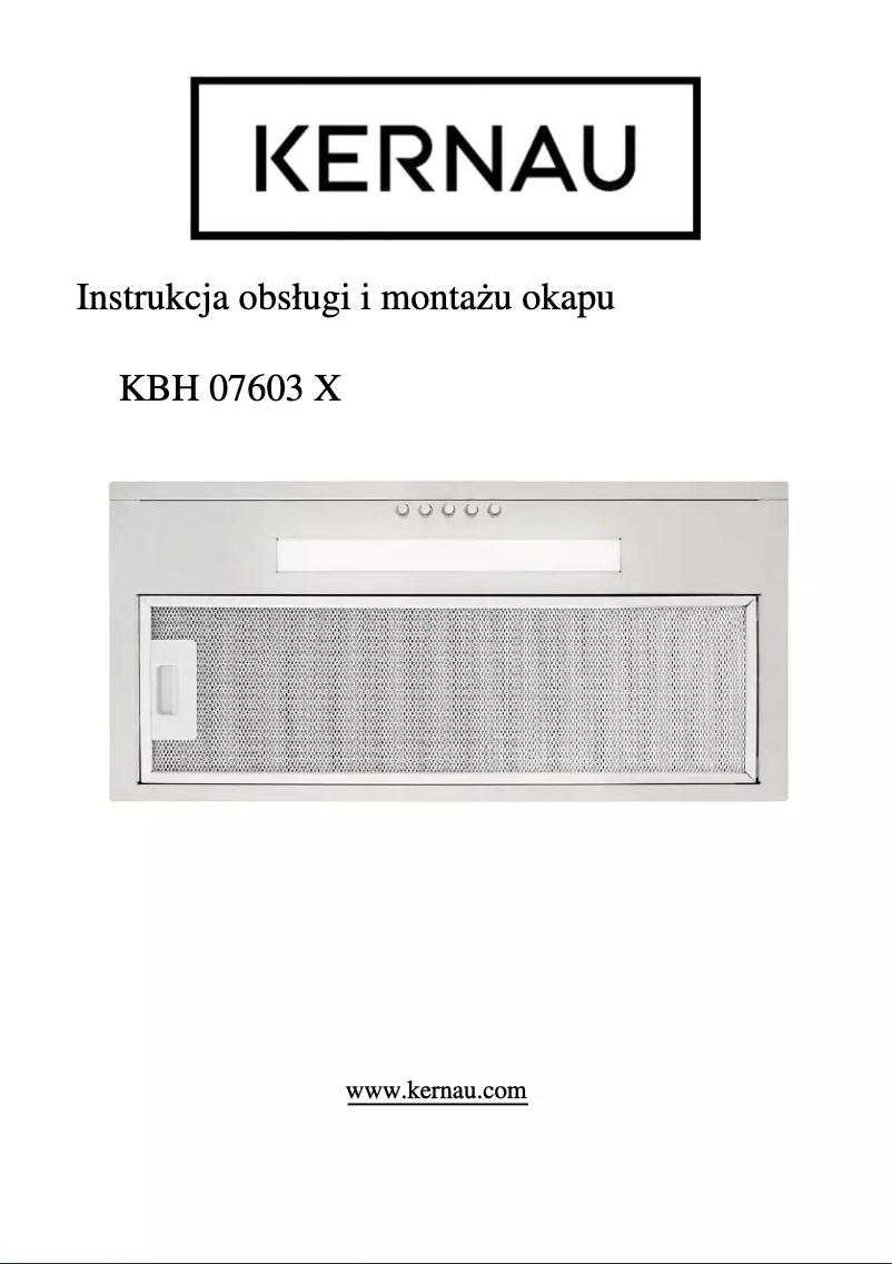 Page n°1 - Manuel utilisateur Kernau KBH 07601.1 X