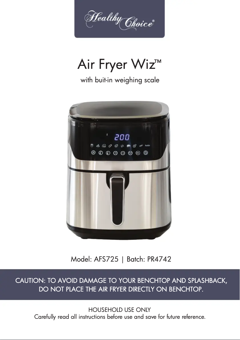 Page 1 de la notice Manuel utilisateur Healthy Choice AFS725