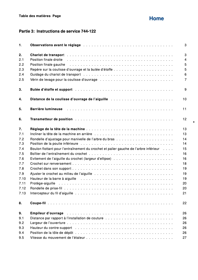 Image de la première page du manuel de l'appareil 744