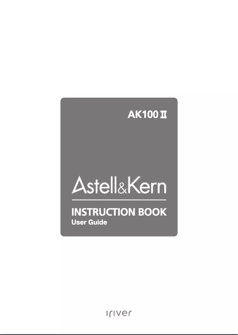 Image de la première page du manuel de l'appareil AK100 II