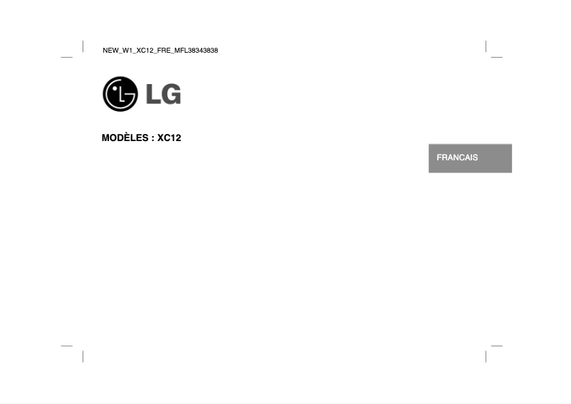 Page 1 de la notice Manuel utilisateur LG XC12