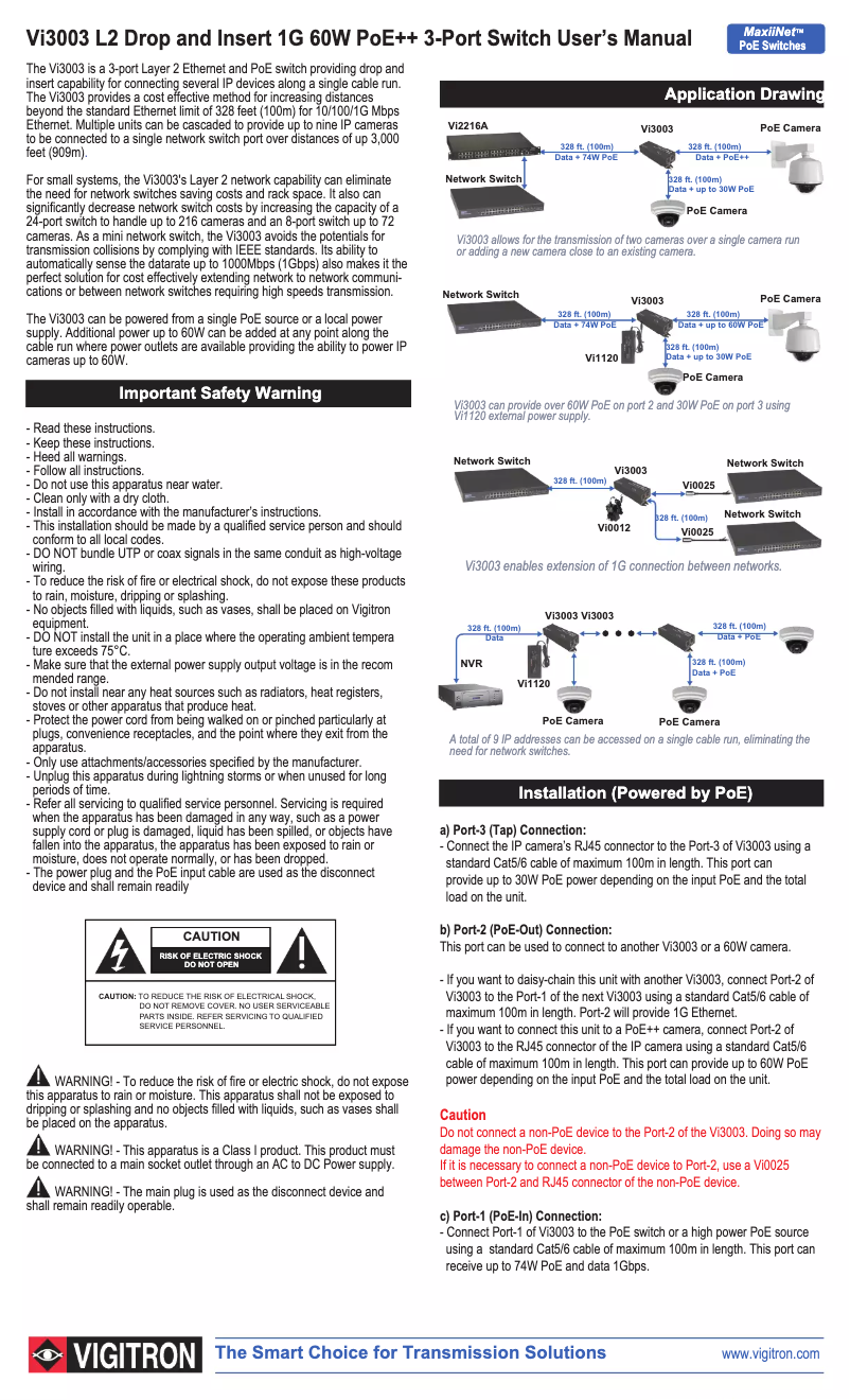 Image de la première page du manuel de l'appareil MaxiiNet VI3003
