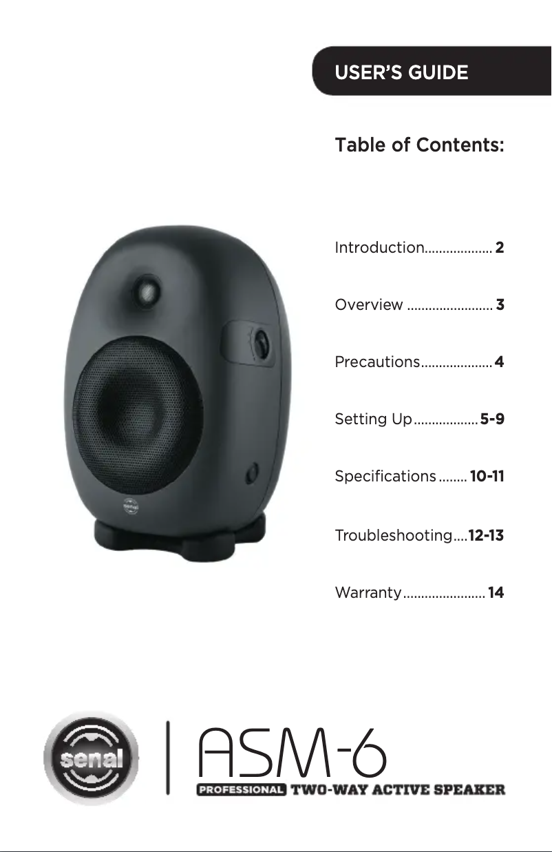 Page n°1 - Manuel utilisateur Senal ASM-6