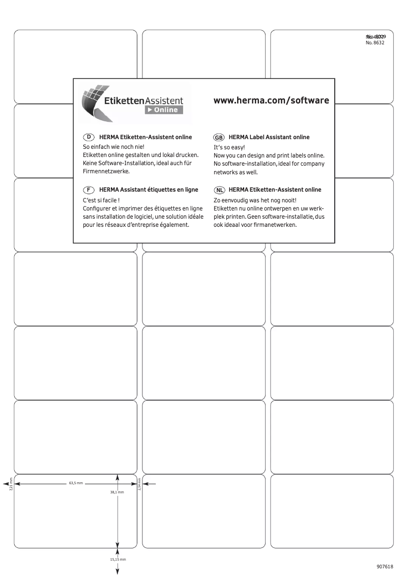 Page 1 de la notice Manuel utilisateur Herma 5029