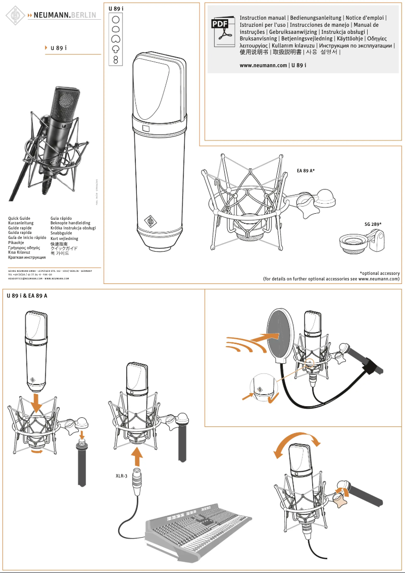 Page n°1 - Guide de démarrage rapide Neumann U 89 i