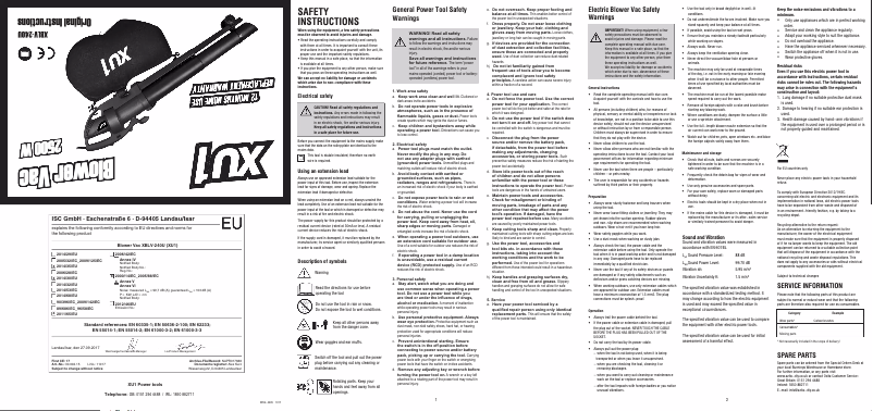 Página 1 del manual Manual de usuario XU1 XBLV-240U