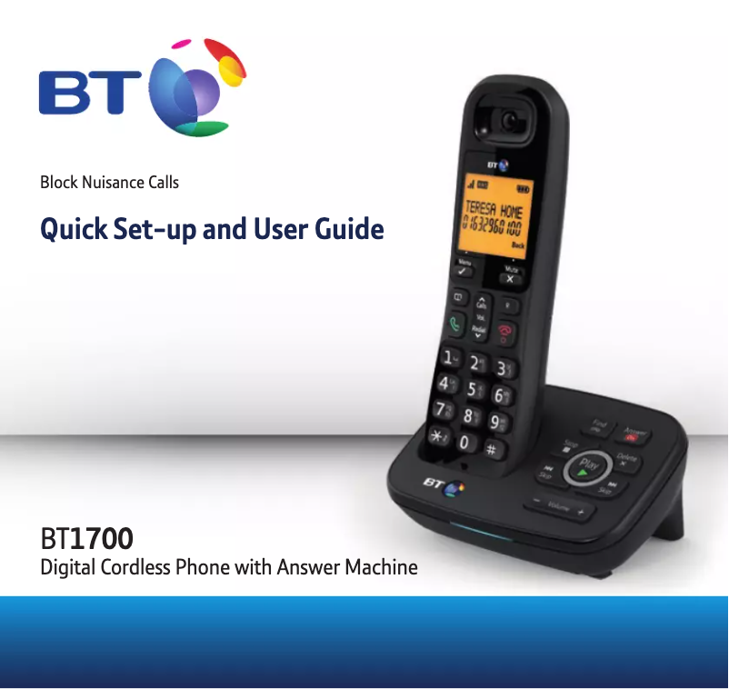 Imagen de la primera página del manual del dispositivo BT 1700 Nuisance Call Blocker Trio