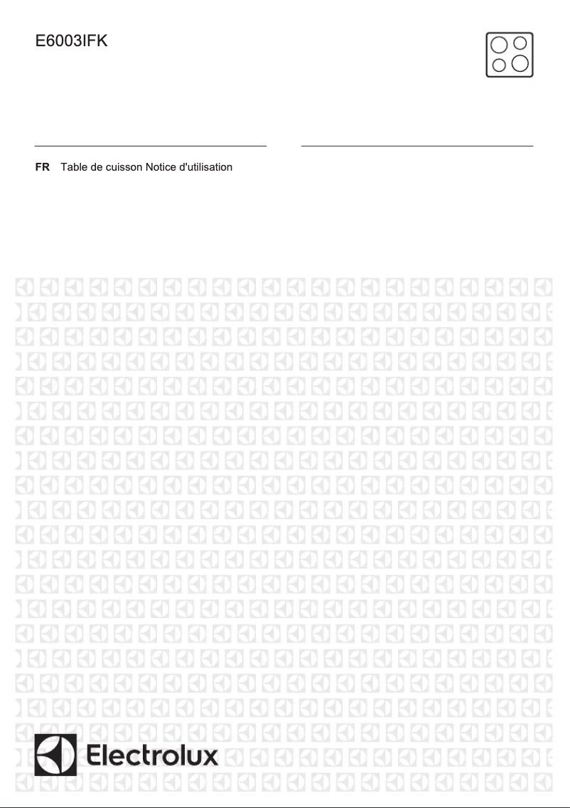 Page 1 de la notice Manuel utilisateur Electrolux E6003IFK
