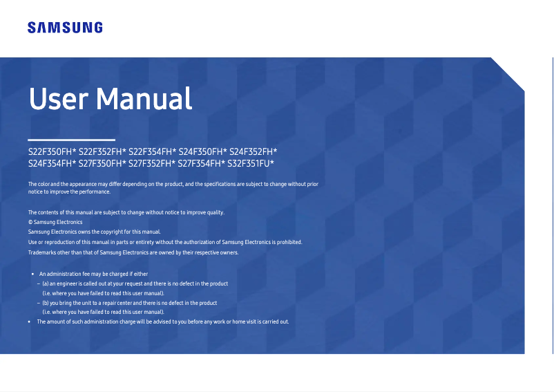 Image de la première page du manuel de l'appareil S32F351FUK