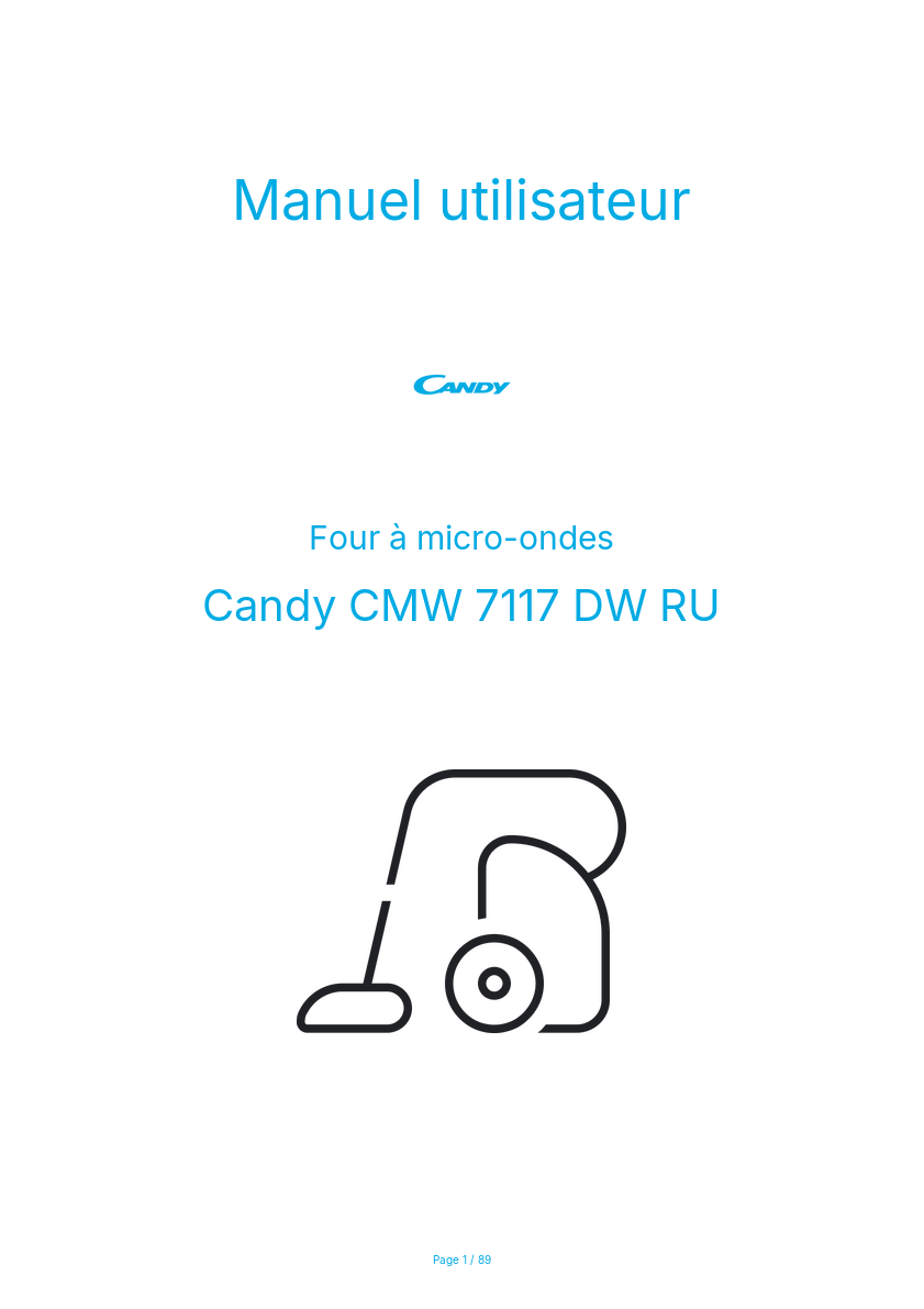 Page n°1 - Manuel utilisateur Candy CMW 7117 DW RU