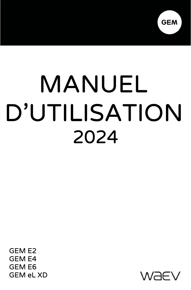 Page 1 de la notice Manuel utilisateur GEM eL XD (2024)