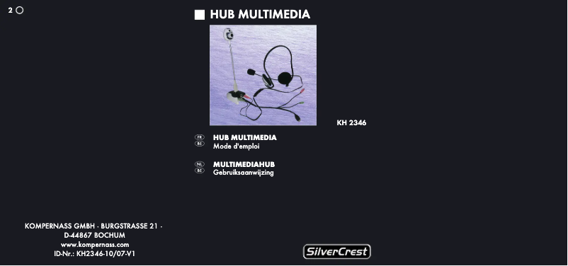 Page n°1 - Manuel utilisateur SilverCrest KH 2346