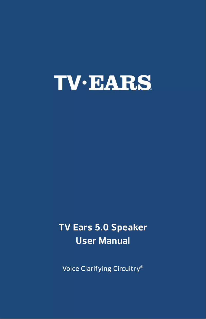 Page 1 de la notice Manuel utilisateur TV Ears 5.0 Speaker