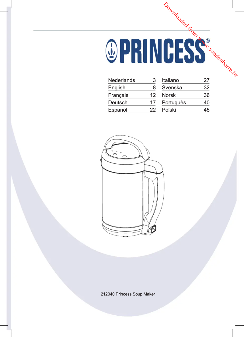 Image de la première page du manuel de l'appareil Soup Maker 210300