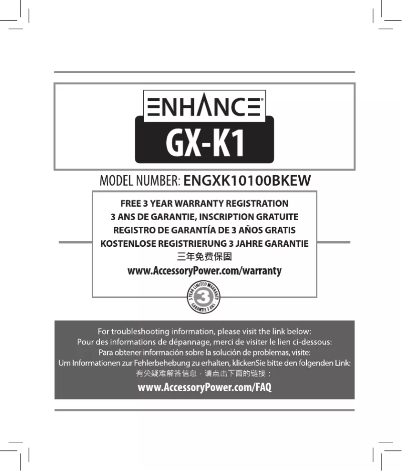 Page n°1 - Manuel utilisateur Accessory Power GX-K1