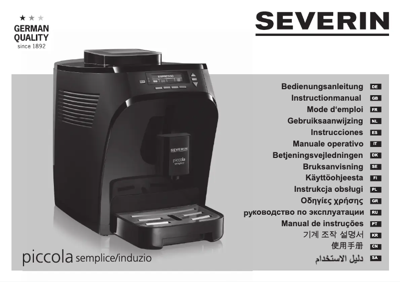Page n°1 - Manuel utilisateur Severin Piccola Semplice KV 8080