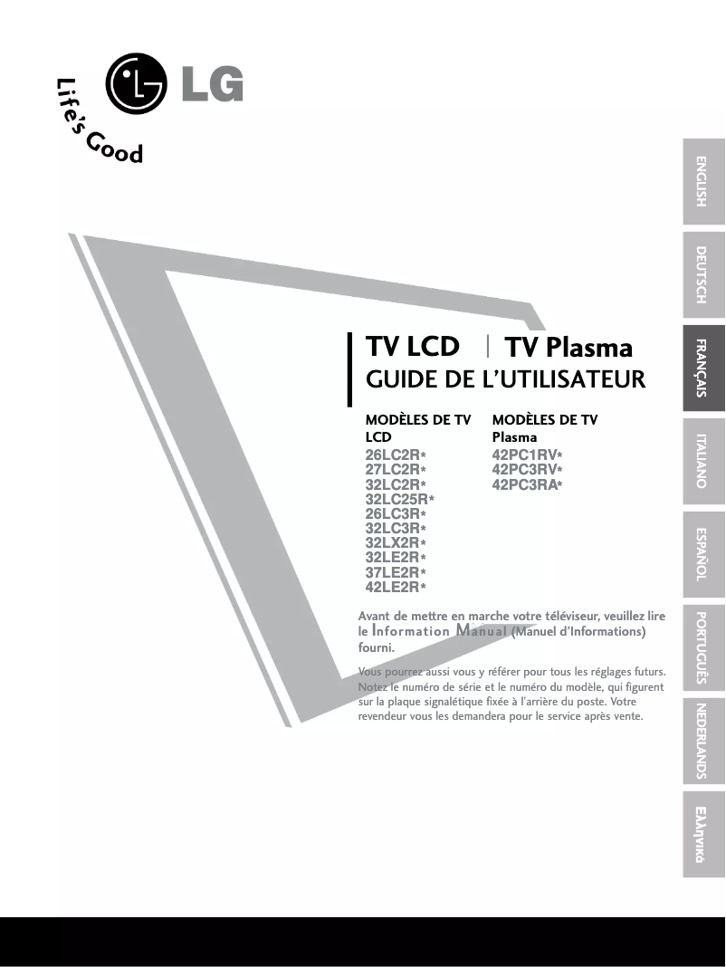 Página 1 del manual Manual de usuario LG 42LE2R