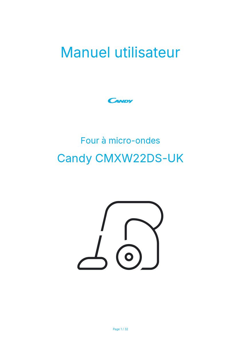 Image de la première page du manuel de l'appareil CMXW22DS-UK
