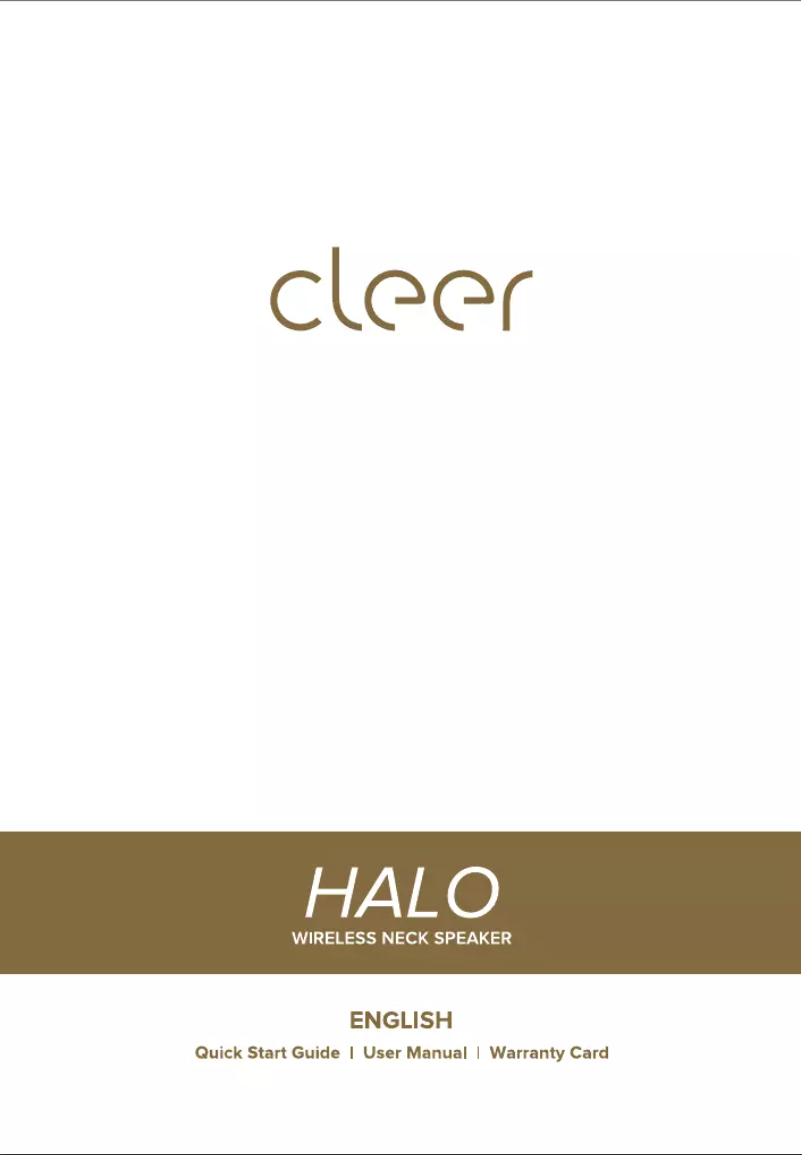 Page n°1 - Manuel utilisateur Cleer Halo