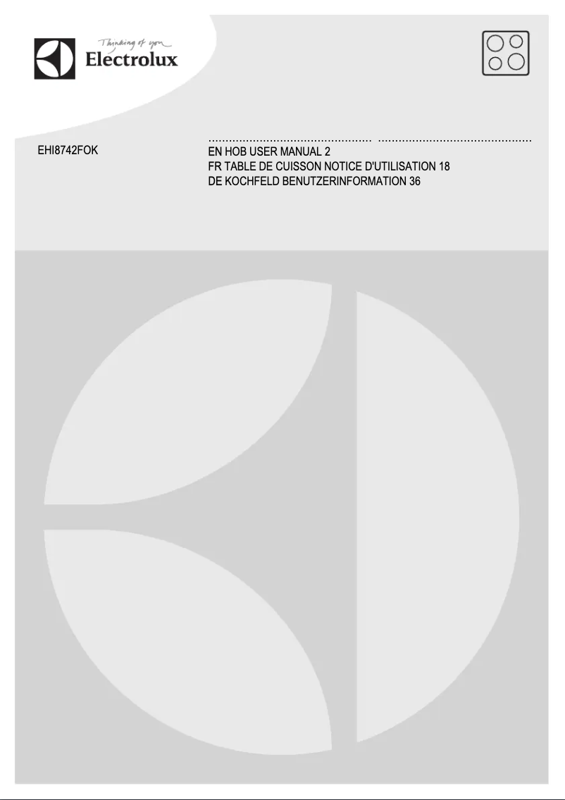 Page 1 de la notice Manuel utilisateur Electrolux EHI8742FOK