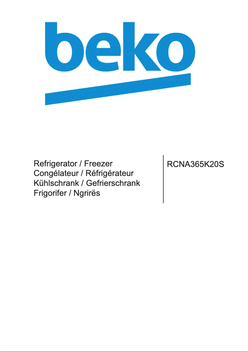 Page n°1 - Manuel utilisateur Beko RCNA365K20S