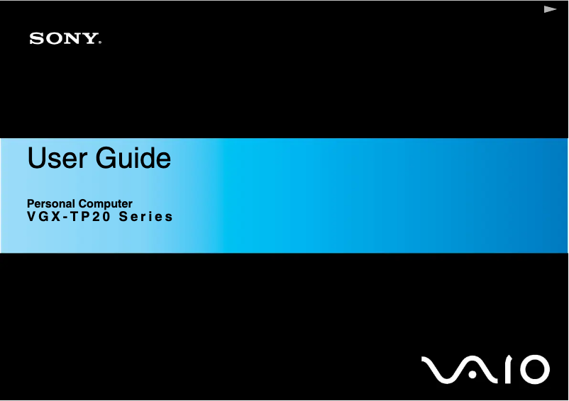 Page n°1 - Manuel utilisateur Sony Vaio VGX-TP25E