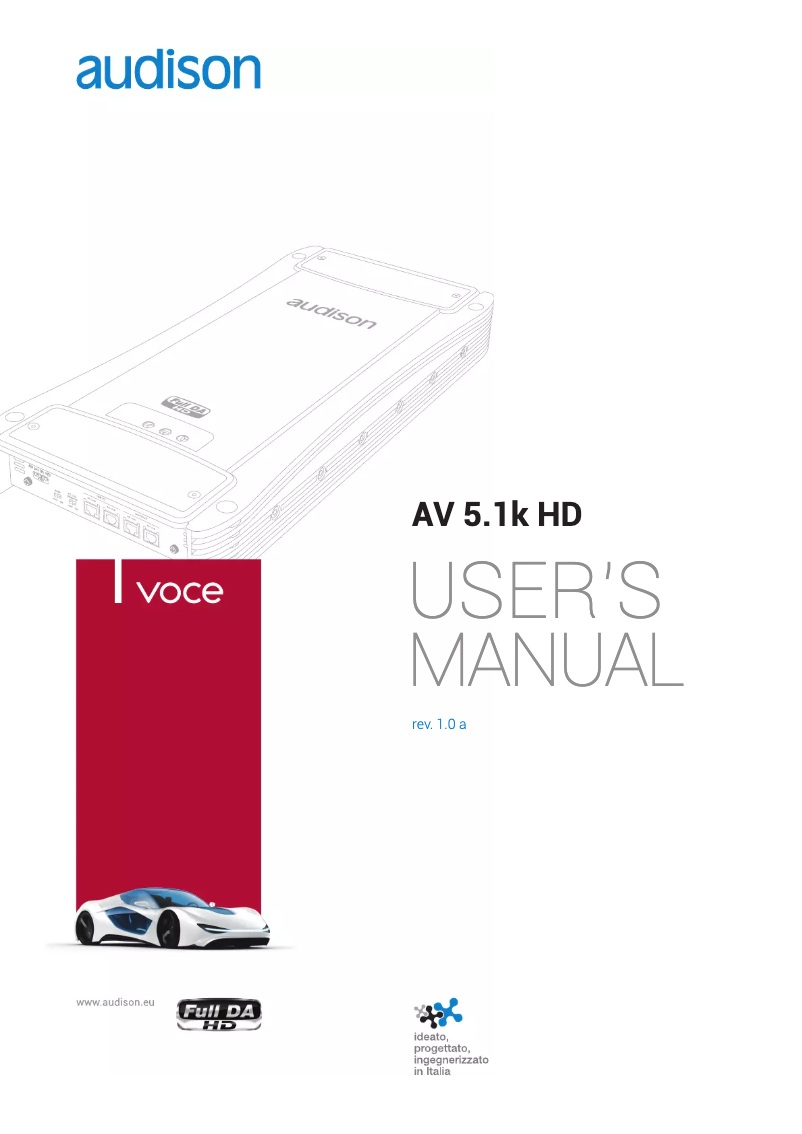 Page n°1 - Fiche technique Audison Voce AV 5.1k HD