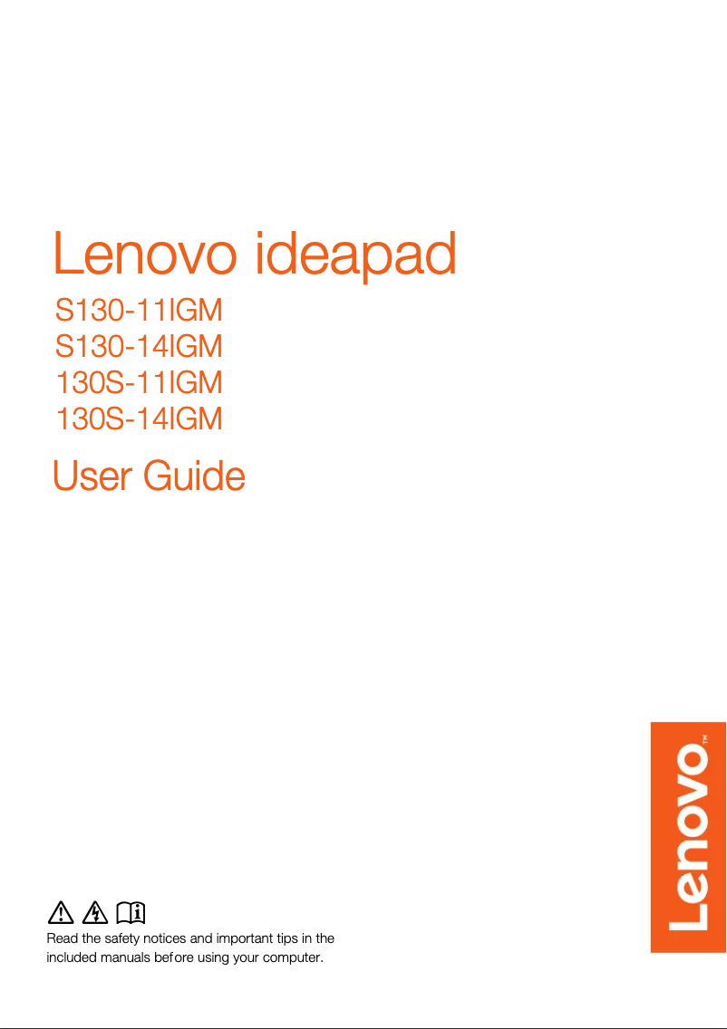 Page n°1 - Manuel utilisateur Lenovo IdeaPad 130S