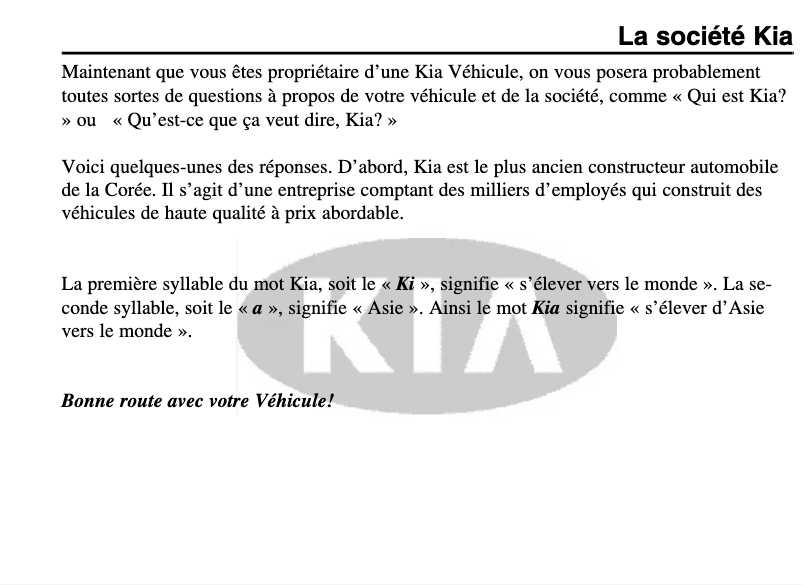 Page n°1 - Manuel utilisateur Kia Rio (2005)