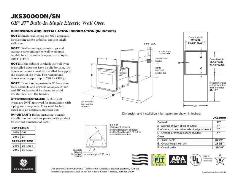First page image of the manual for JKS3000SNSS