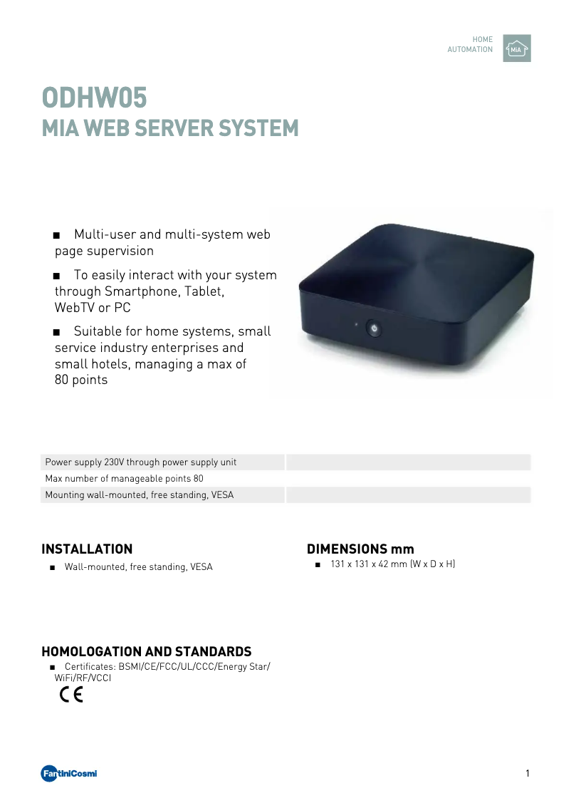 Image de la première page du manuel de l'appareil ODHW05