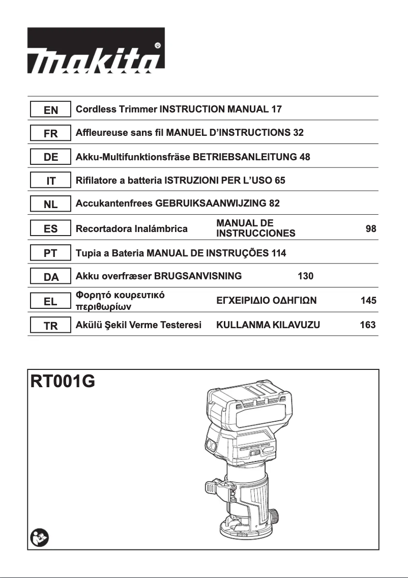 Page 1 de la notice Manuel utilisateur Makita RT001G