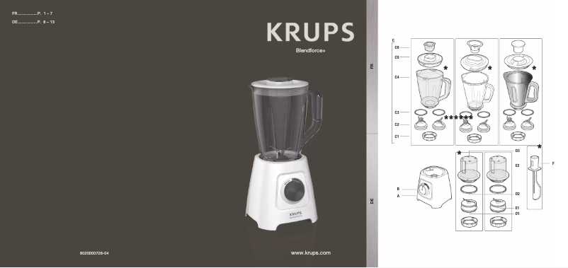 Page n°1 - Manuel utilisateur Krups Blendforce+ KB435110