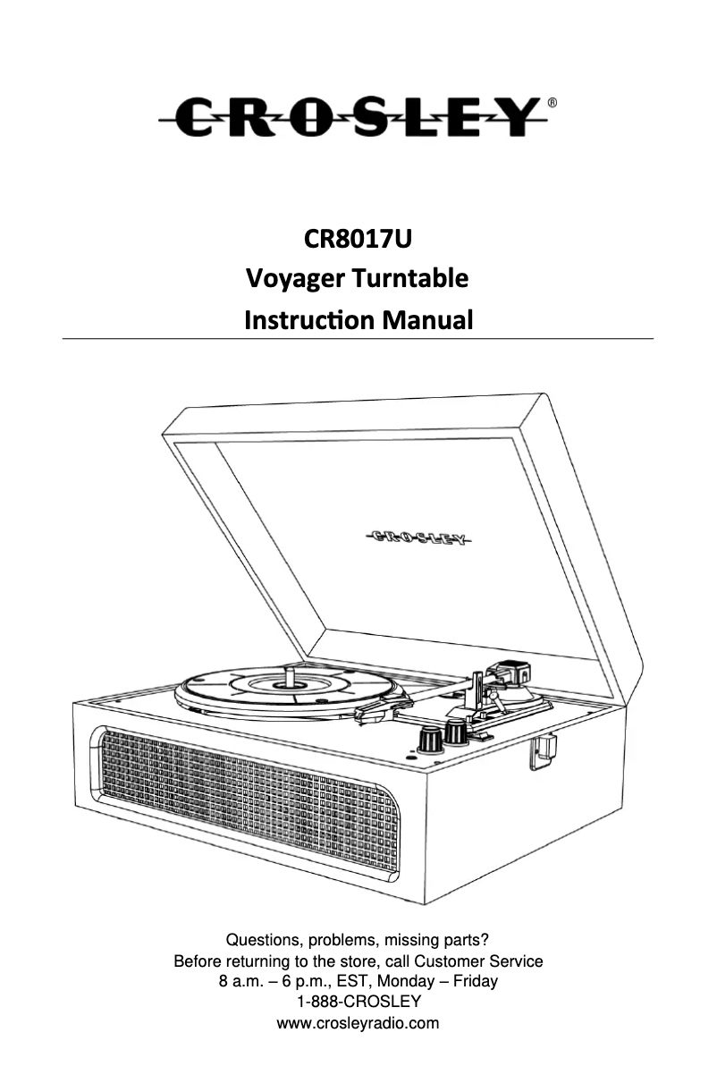 Image de la première page du manuel de l'appareil Voyager CR8017U