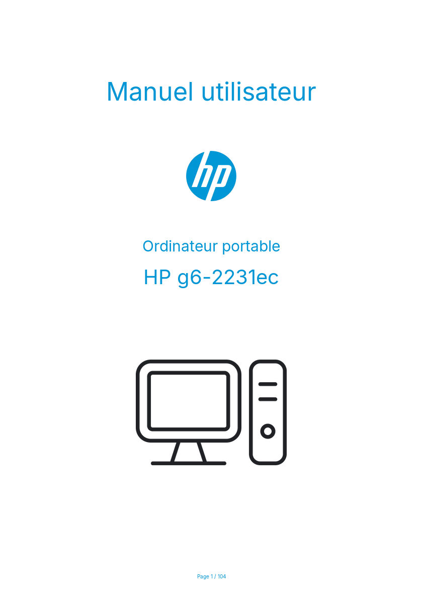 Image de la première page du manuel de l'appareil g6-2231ec