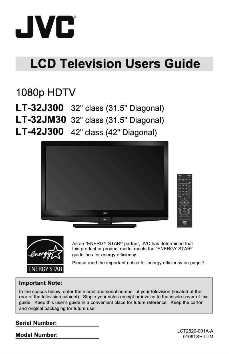 Image de la première page du manuel de l'appareil LT-32J300