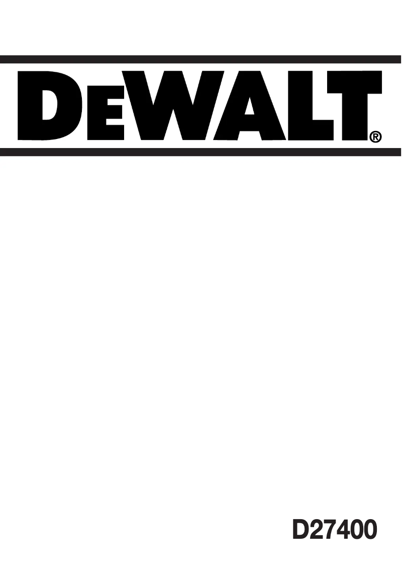 Page n°1 - Manuel utilisateur DeWalt D27400