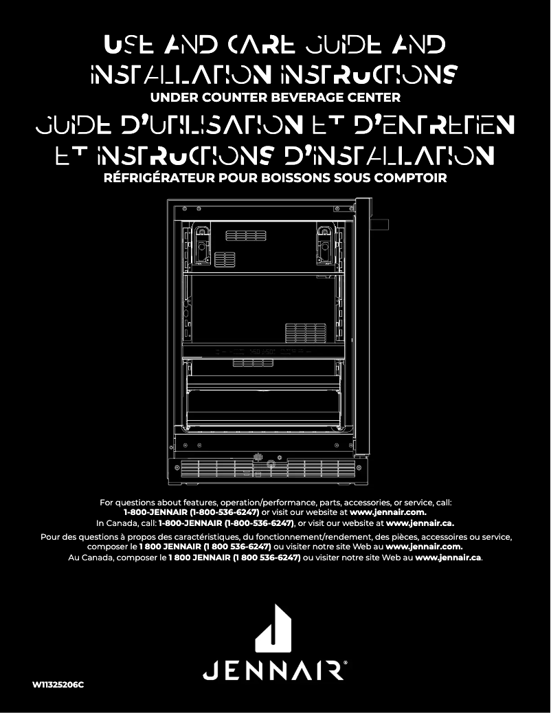 Page 1 de la notice Guide d'installation JennAir JUBFR242HX