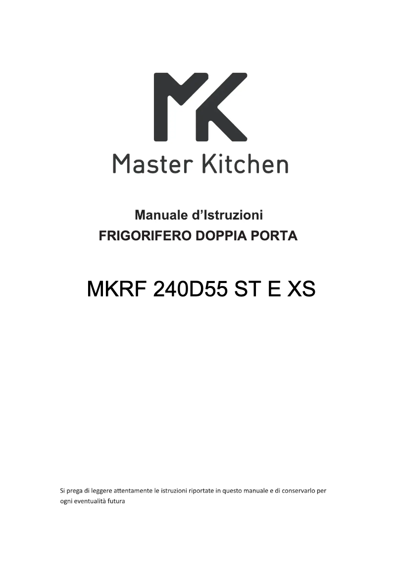 Page 1 de la notice Manuel utilisateur Master Kitchen MKRF 240D55 ST E XS