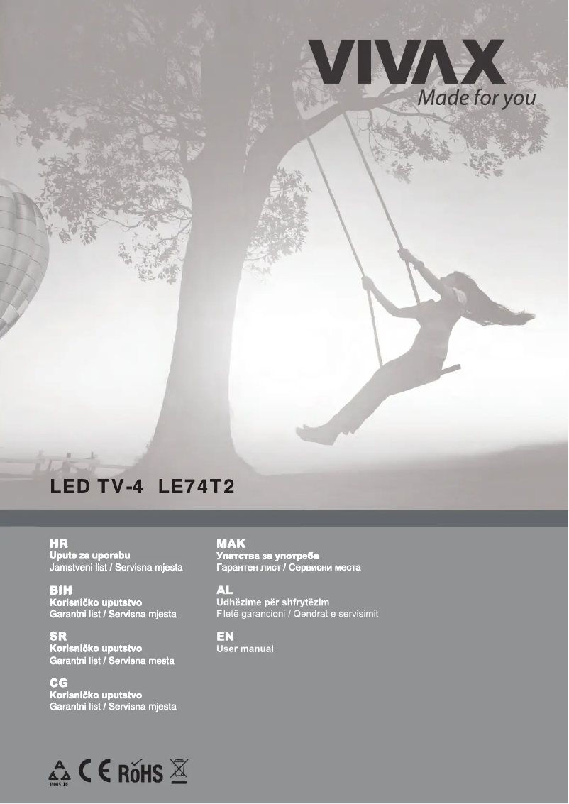 Page n°1 - Manuel utilisateur Vivax TV-48LE74T2