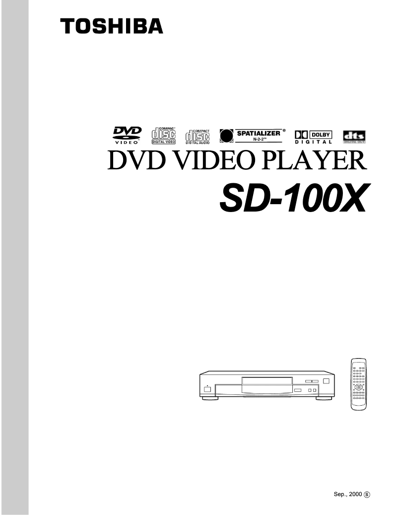 Page n°1 - Manuel utilisateur Toshiba SD-100X