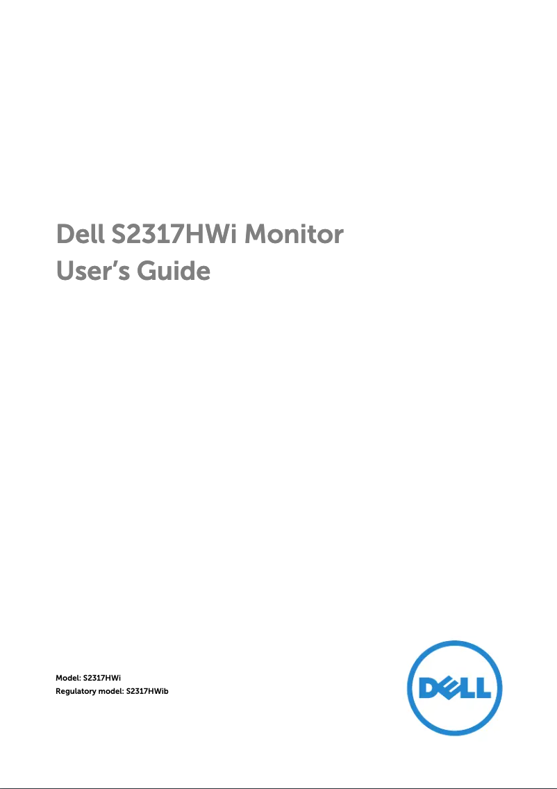 Page n°1 - Manuel utilisateur Dell S2317HWi